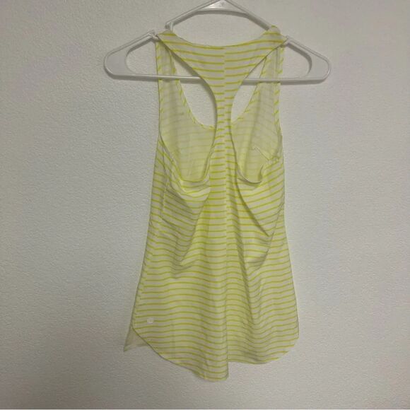 Zella Striped Yellow White Athletic Racerback Tank top size XXS - Picture 6 of 6